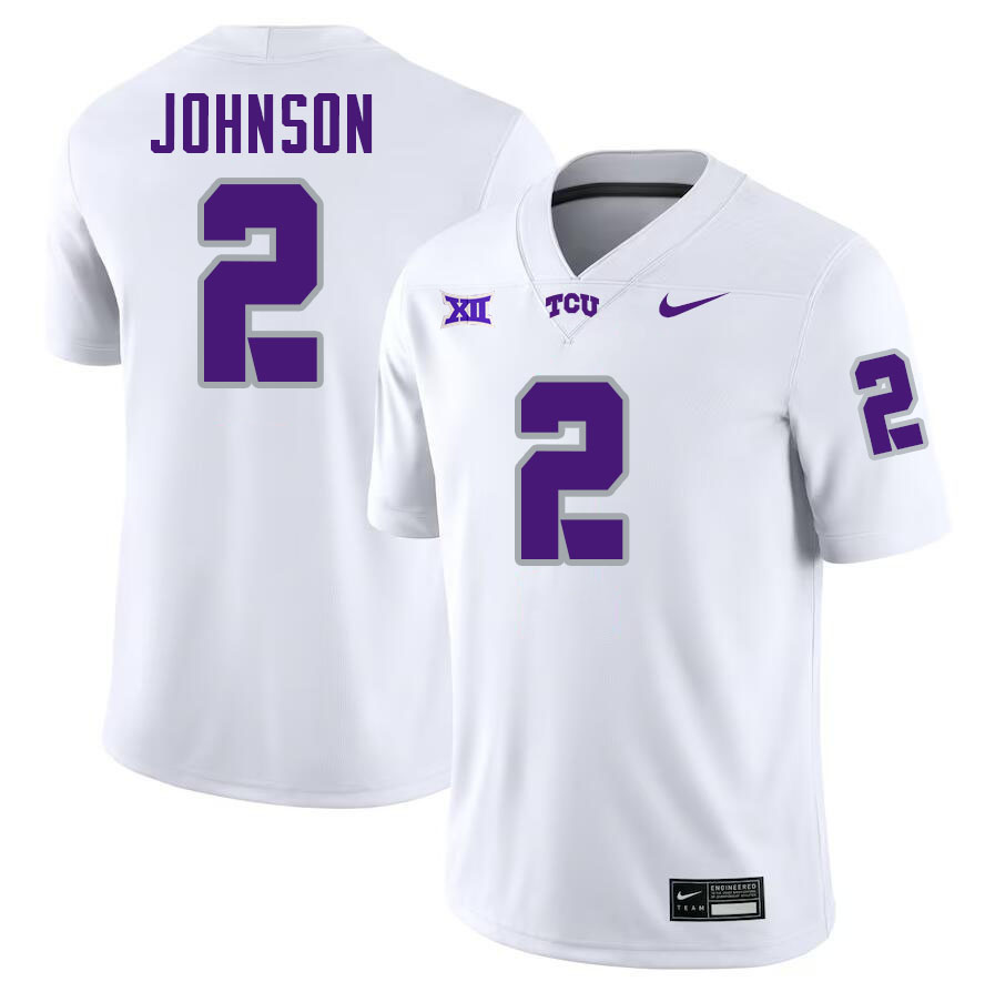 #2 Jamel Johnson TCU Jersey,Texas Christian University Horned Frogs Football Jersey-White